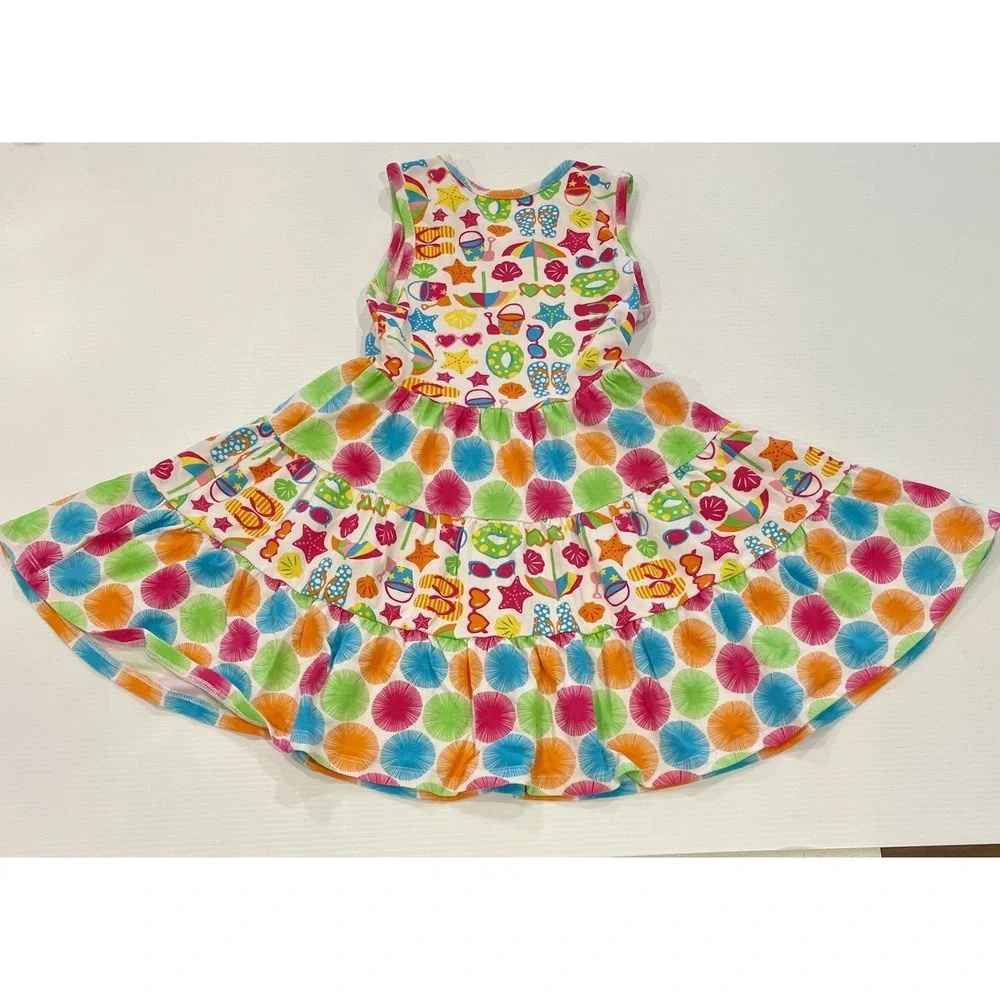 Beach Dress Girls Nannette Kids Size 6 Vacation Bright Colors Beachy‎ Flip Flops